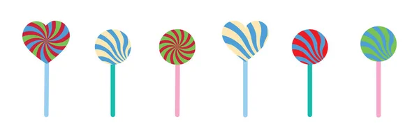 Jeu Illustration Vectorielle Canne Bonbons Isolée Sur Fond Blanc — Image vectorielle