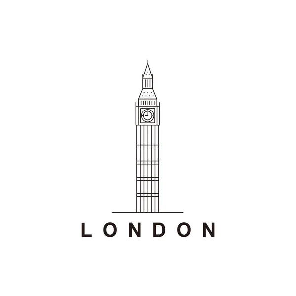 London England Vereinigtes Königreich Turm Berühmter Ben Wahrzeichen Architektur Gebäude — Stockvektor