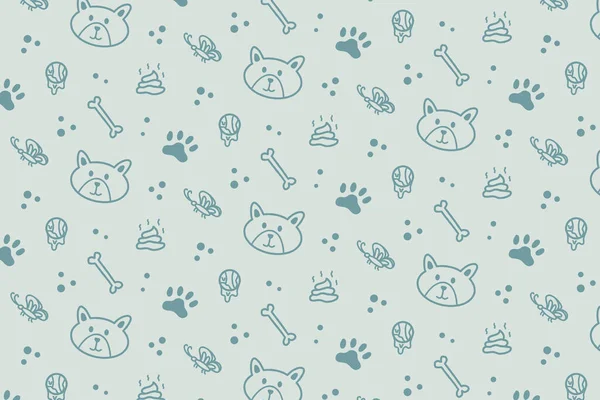 Cute Seamless Dog Pattern Background — стоковый вектор