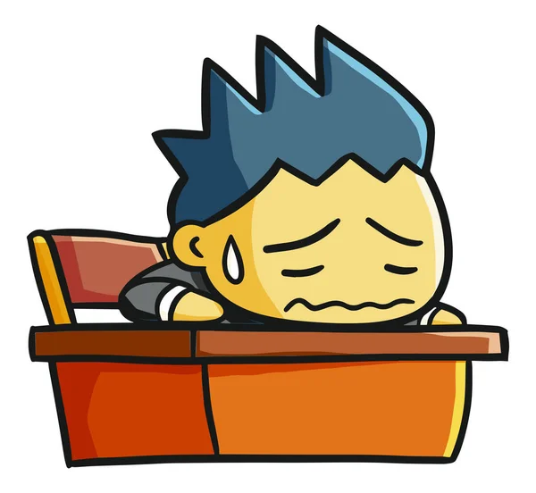 与一本书睡觉的男孩 白色背景上的矢量 — 图库矢量图片