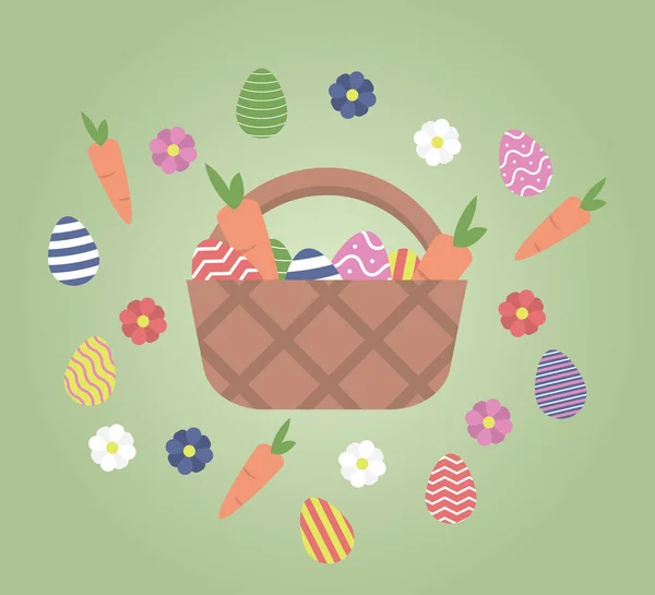 Paskalya Yumurtaları Vektör Çizim Çiçek — Stok Vektör