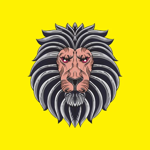 Tête Lion Avec Ailes Illustration Vectorielle — Image vectorielle