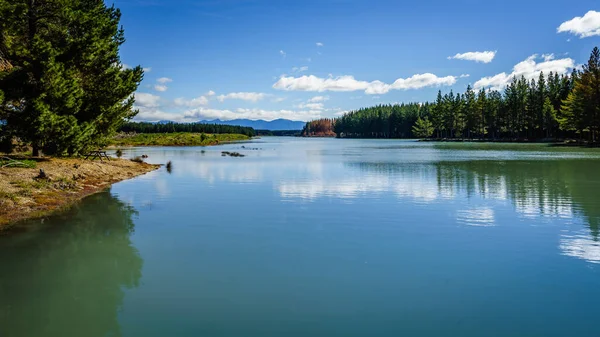 Krásná Krajina Jezerem Horami — Stock fotografie
