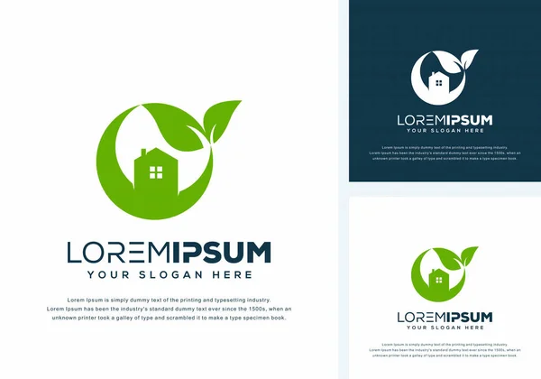 Umweltfreundliche Grüne Ökologie Logo Vorlage — Stockfoto