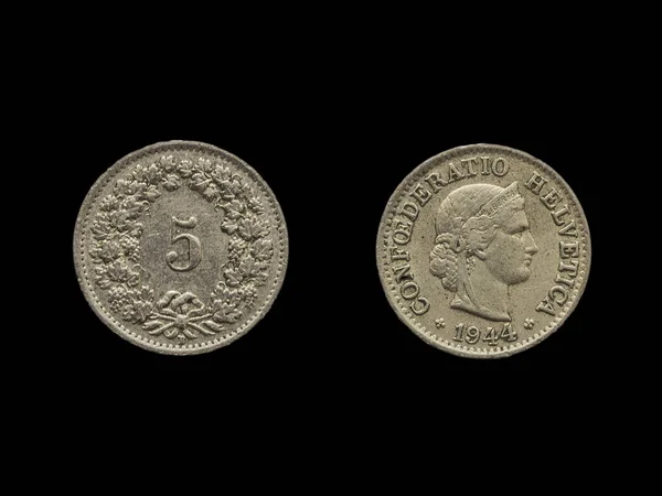 Старая Винтажная Монета Черном Фоне — стоковое фото