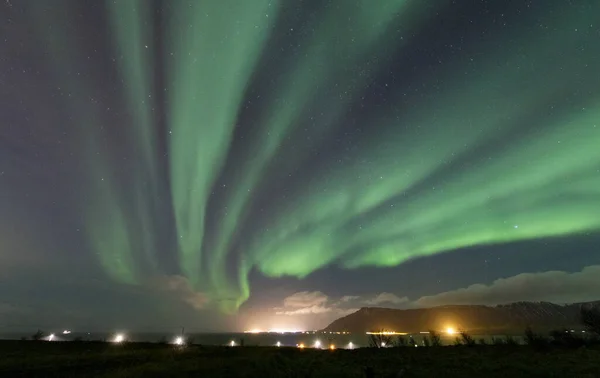 Aurora Boreal Isla Longyearbyen Iceland — Foto de Stock