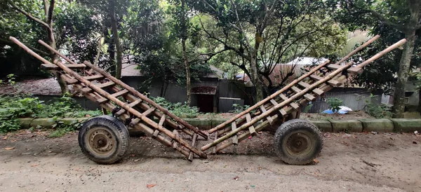 Viejo Carro Madera Bosque — Foto de Stock