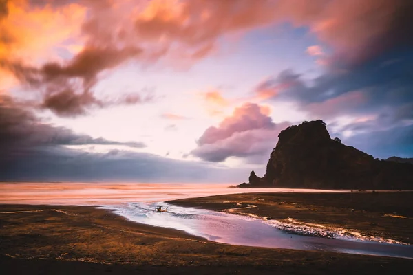 Belo Pôr Sol Sobre Mar — Fotografia de Stock