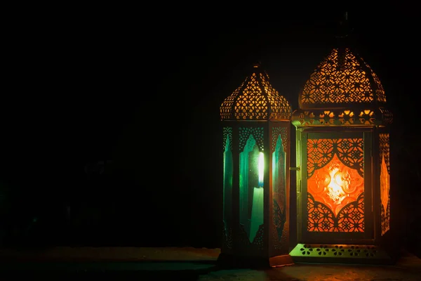 Hermosa Mezquita Iluminada Noche Morocco Capital Los Emiratos Árabes Unidos — Foto de Stock