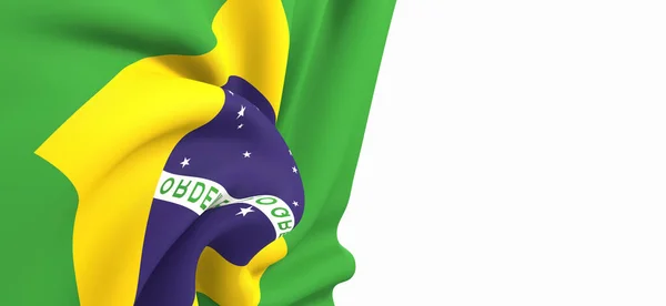 黄白相间的巴西国旗 — 图库照片