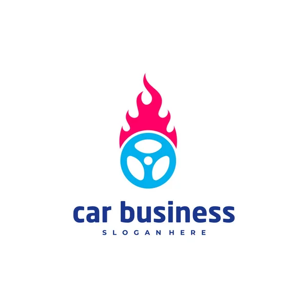 Szablon Wektora Logo Pożaru Samochodu Koncepcje Projektowania Logo Creative Car — Wektor stockowy