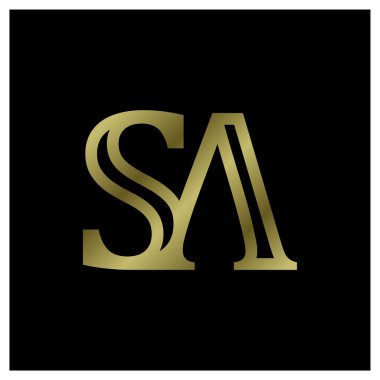 SA logo tasarım vektörü. SA harfi logo tasarım şablonu. Yaratıcı simge
