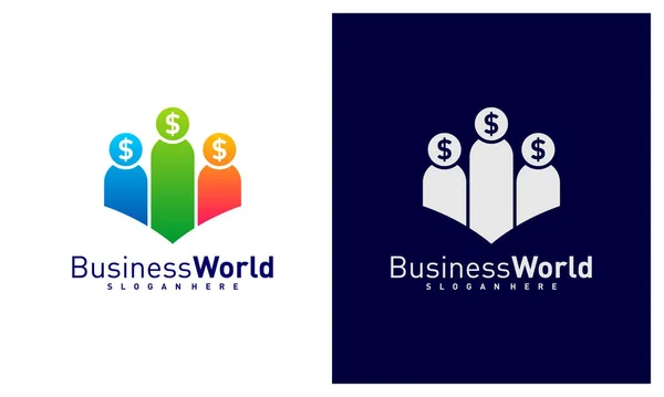 Money People Logo Design Vector Colorful Money Logo Design Template — Stock Vector