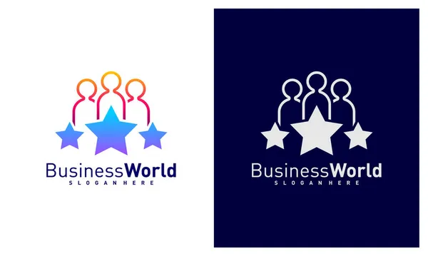 Star People Logo Tasarım Vektörü Renkli Rüya Nsanları Logosu Tasarım — Stok Vektör