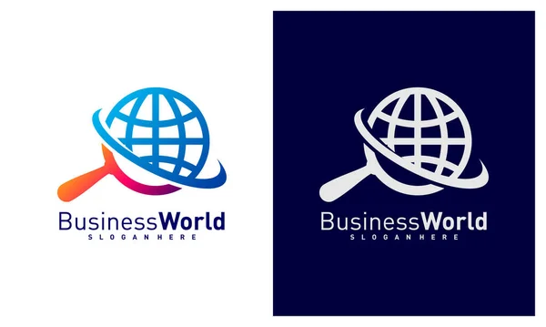 World Find Logo Design Vector Modèle Conception Logo Colorful World — Image vectorielle