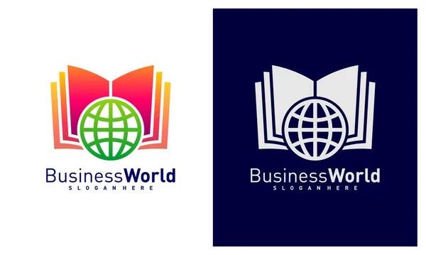Vecteur Conception Logo World Book Modèle Conception Logo Colorful World — Image vectorielle