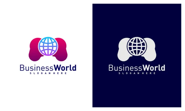 世界ゲームのロゴデザインベクトル カラフルな世界のロゴデザインテンプレート アイコンシンボル — ストックベクタ