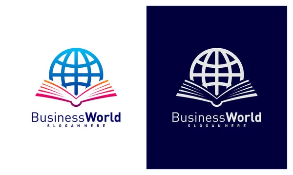 Dünya Kitap logo tasarım vektörü, Renkli Dünya logo tasarım şablonu, simge