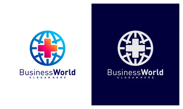 Medical World Logo Vector Template Creative World Logo Design Concepts — Stock Vector