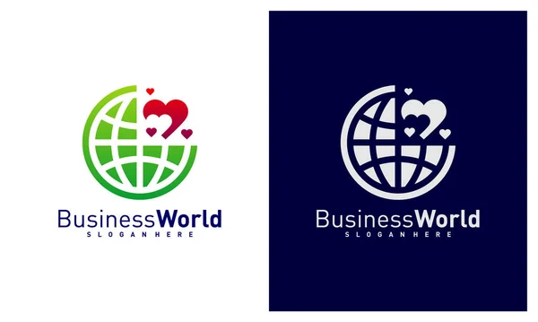 Modèle Vectoriel Logo World Love Concepts Conception Logo Creative World — Image vectorielle