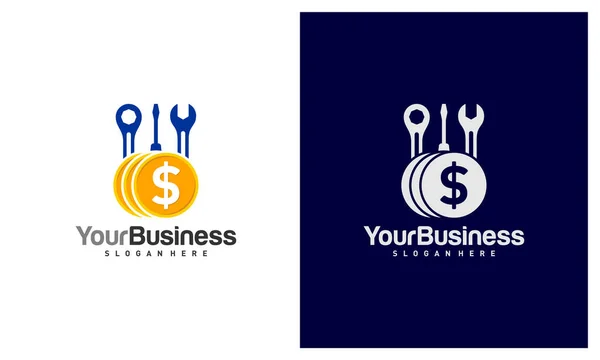 Шаблон Векторного Логотипу Money Mechanic Концепції Дизайну Логотипу Creative Mechanic — стоковий вектор