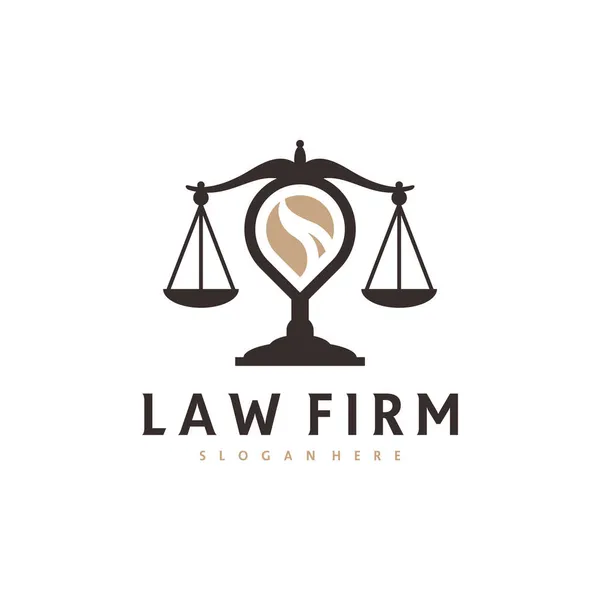 Justitie Punt Logo Vector Template Creative Law Firm Logo Ontwerp — Stockvector