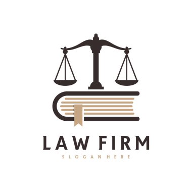 Adalet Kitabı logo vektör şablonu, Yaratıcı Hukuk Firması logo tasarımı kavramları