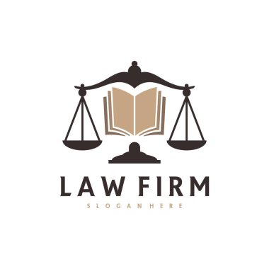 Adalet Kitabı logo vektör şablonu, Yaratıcı Hukuk Firması logo tasarımı kavramları