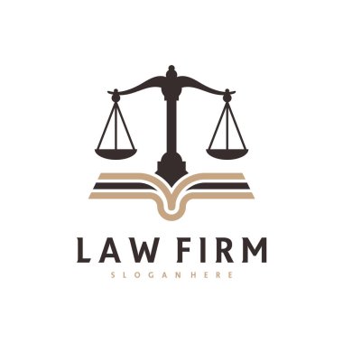 Adalet Kitabı logo vektör şablonu, Yaratıcı Hukuk Firması logo tasarımı kavramları