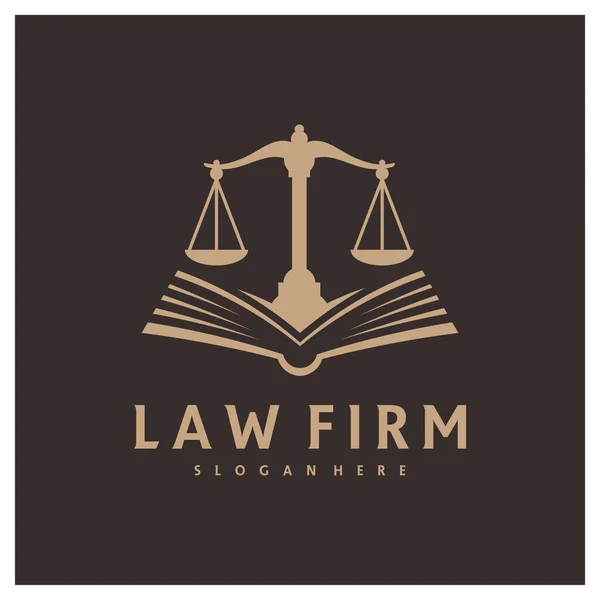 Justice Book Logo Vector Template Creative Law Firm Logo Design — 图库矢量图片