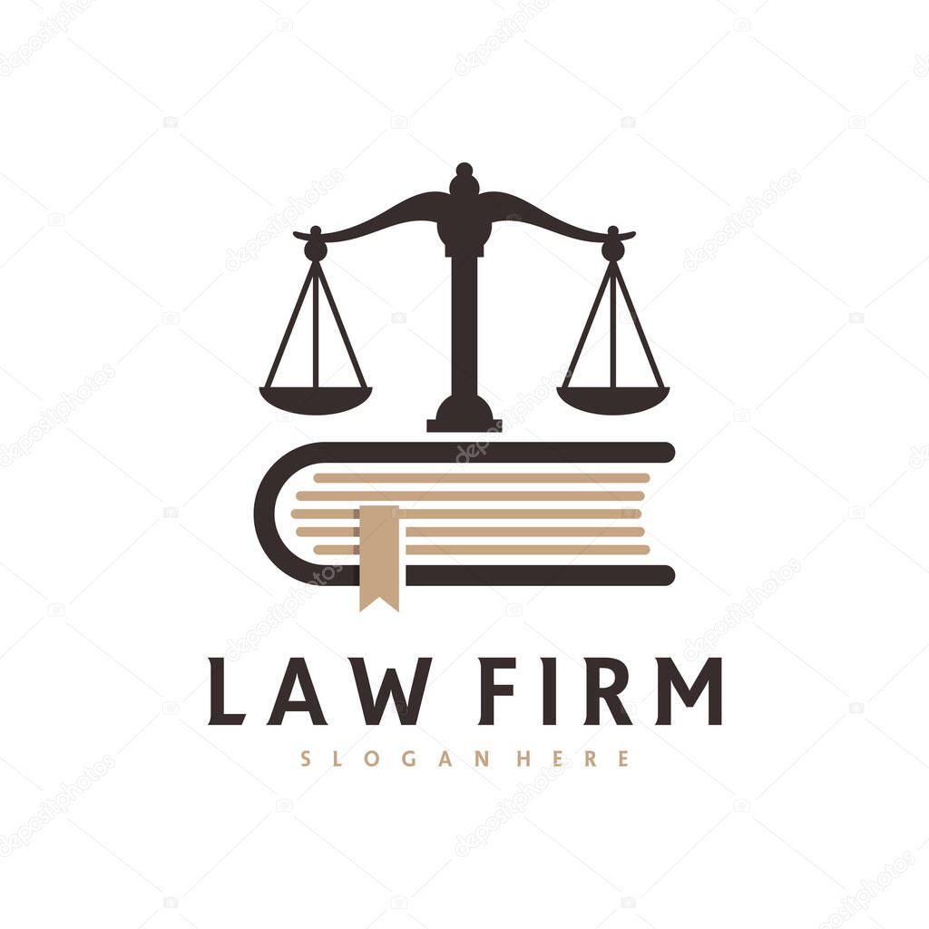 Justice Book logo vector template, Creative Law Firm logo design concepts