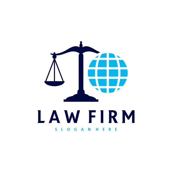 World Justice Logo Vector Template Creative Law Firm Logo Ontwerp — Stockvector