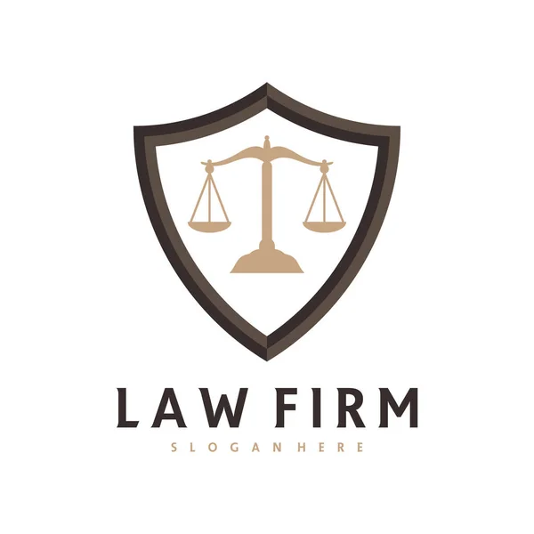 Shield Justice Logo Vector Template Creative Law Firm Logo Ontwerp — Stockvector
