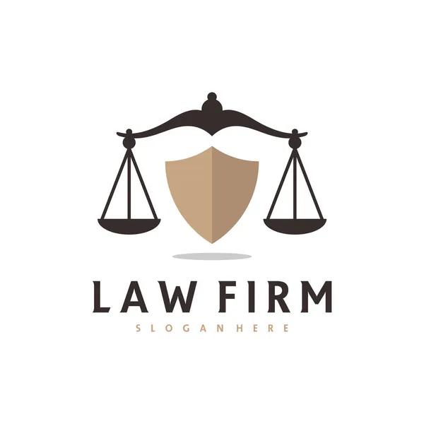 Shield Justice Logo Vector Template Creative Law Firm Logo Design — 图库矢量图片