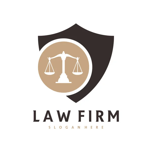 Shield Justice Logo Vector Template Creative Law Firm Logo Ontwerp — Stockvector