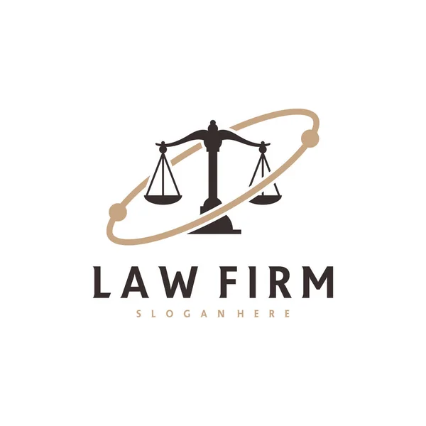 Planet Justice Logo Vector Template Creative Law Firm Logo Ontwerp — Stockvector
