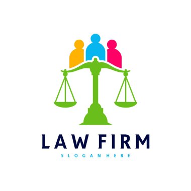 Justice People logo vektör şablonu, Creative Law Firma logo tasarımı kavramları