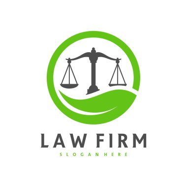 Justice Leaf logo vektör şablonu, Yaratıcı Hukuk Firması logo tasarımı kavramları