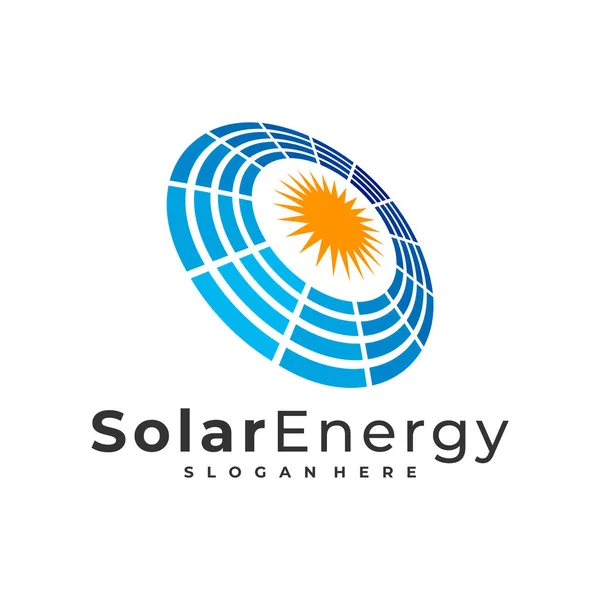 Solar Logó Vektor Sablon Creative Sun Energia Logó Tervezési Koncepciók — Stock Vector