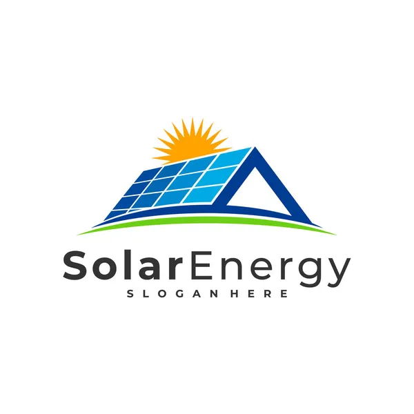 Solar House logo vektör şablonu, Yaratıcı Güneş enerji logosu tasarım kavramları