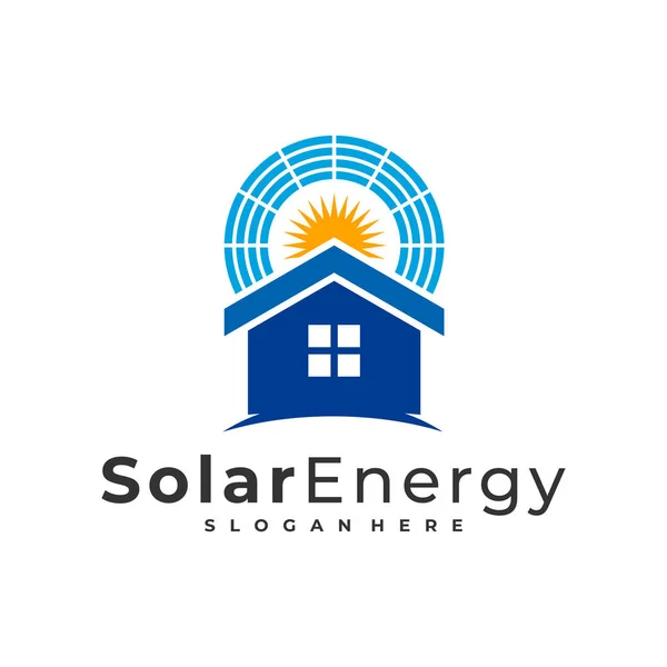 Solar House Logo Vector Template Creative Sun Energy Logo Design — Stock Vector