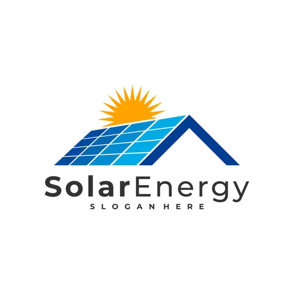 Solar House logo vektör şablonu, Yaratıcı Güneş enerji logosu tasarım kavramları