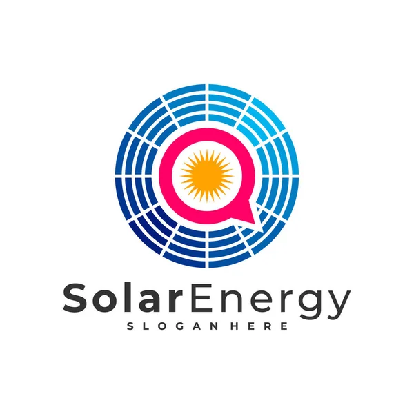 Modèle Vectoriel Logo Solar Chat Concepts Conception Logo Creative Sun — Image vectorielle