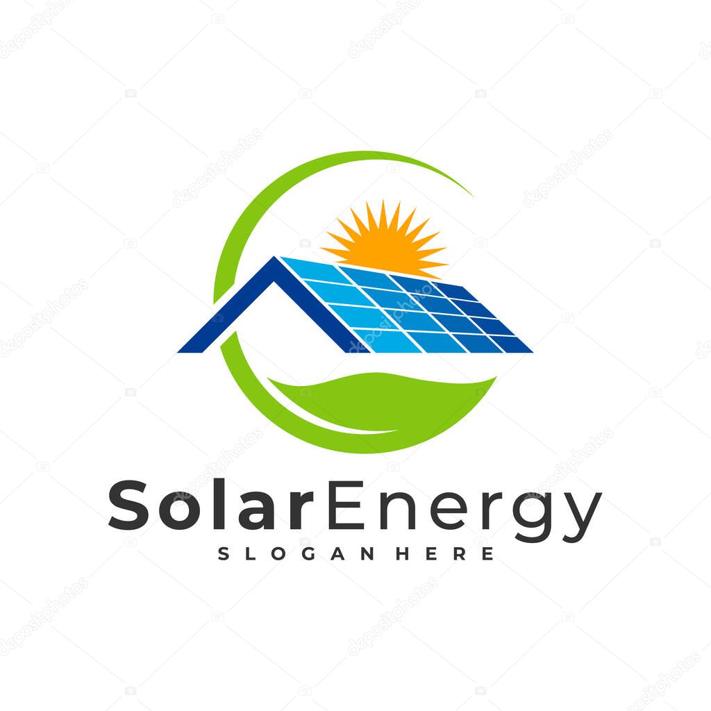 Nature Solar logo vector template, Creative Sun energy logo design concepts