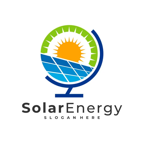 World Solar Logo Vector Template Creative Sun Energy Logo Design — 스톡 벡터