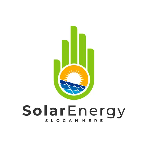 Care Solar Logo Vector Template Creative Solar Panel Energy Logo — Stock Vector