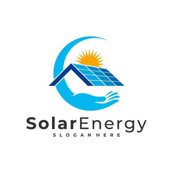 Care Solar Logo Vector Template Creative Solar Panel Energy Logo — 스톡 벡터