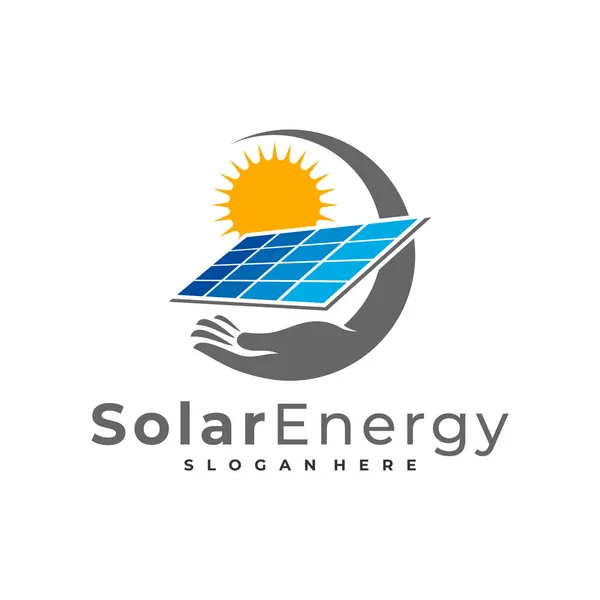 Care Solar Logo Vector Template Creative Solar Panel Energy Logo — 스톡 벡터