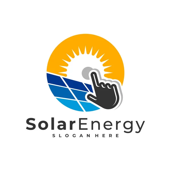 Touch Solar Logo Vector Template Creative Solar Panel Energy Logo — 스톡 벡터