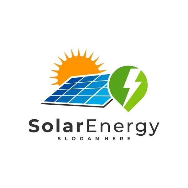 Modelo Vetor Logotipo Solar Point Creative Solar Painel Energia Conceitos —  Vetores de Stock